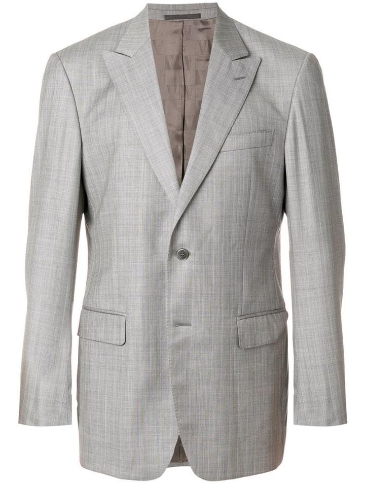 Versace Pre-owned Striped Single Breasted Blazer - Grey