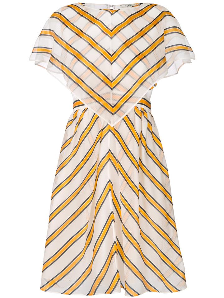 Fendi Striped Shift Dress - White