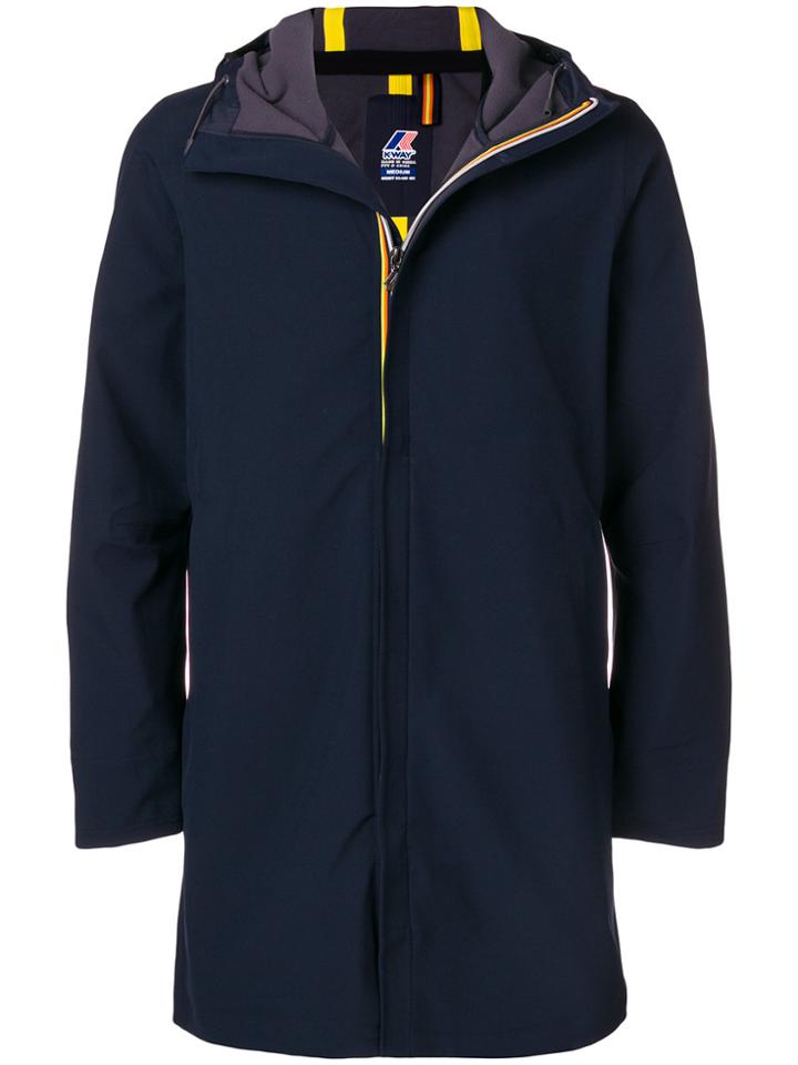 K-way Hooded Zipped Coat - Blue