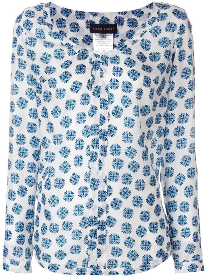 Talbot Runhof Thistle Print Blouse - White