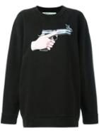 Hand Gun Sweatshirt - Women - Cotton - M, Black, Cotton, Off-white