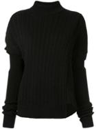 G.v.g.v. Asymmetric Knitted Jumper - Black