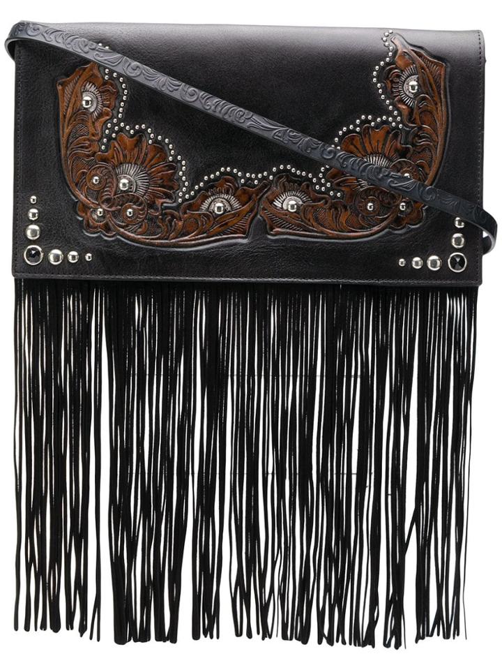 Htc Los Angeles Patterned Studded Clutch - Black