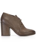 Del Carlo Lace-up Block Heel Shoe - Brown