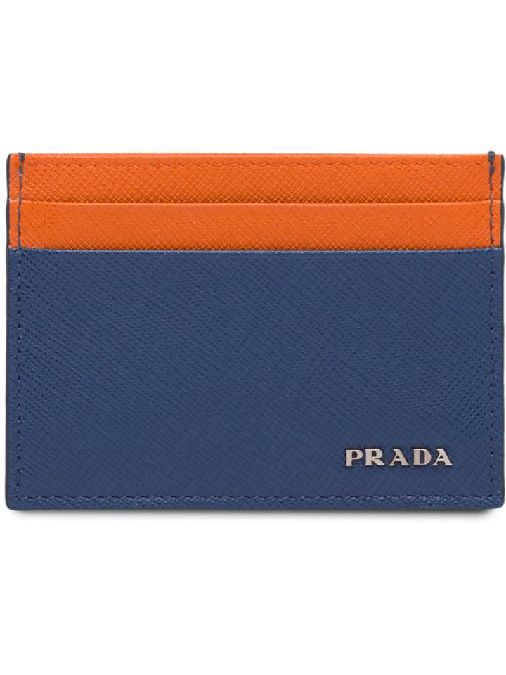 Prada Small Saffiano Cardholder - Blue