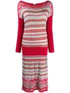 Missoni Pre-owned 2000's Knitted Midi Dress - Red