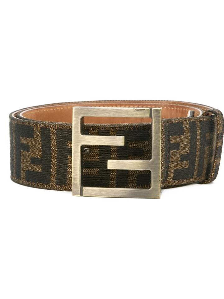Ff Logo Belt, Women's, Size: 85, Brown, Fendi Vintage