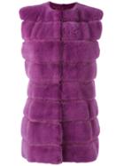 Liska Fur Gillet - Pink & Purple