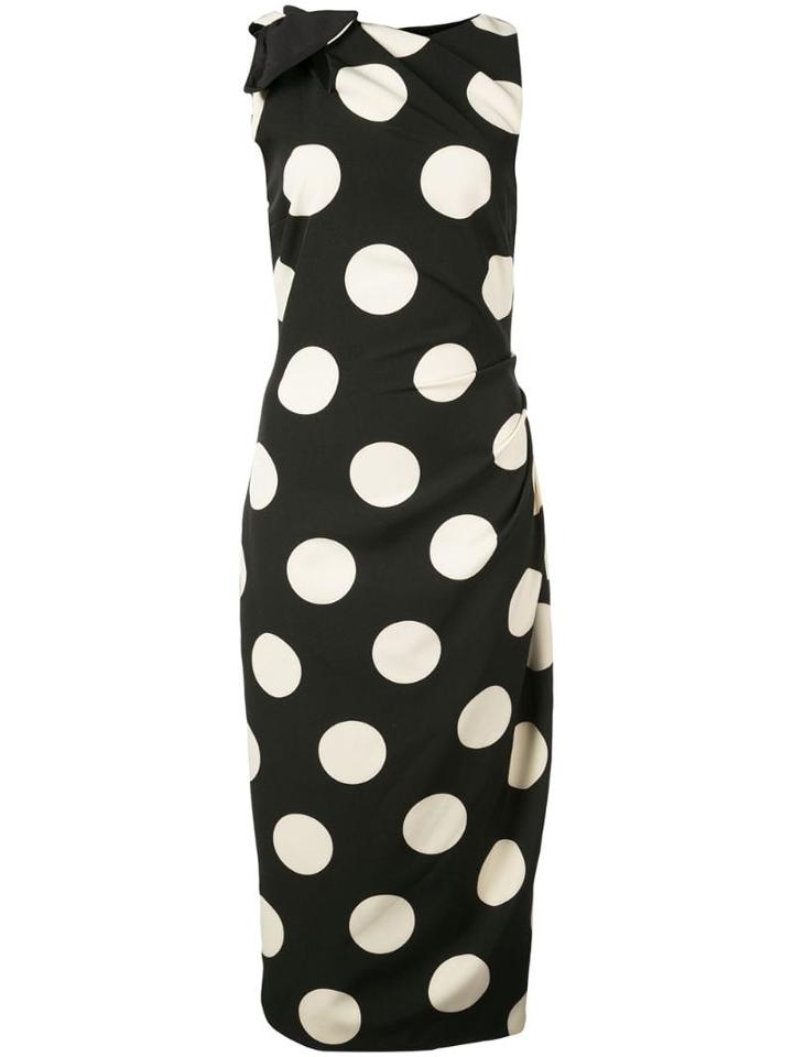 Christian Siriano Polka Dot Print Dress - Black