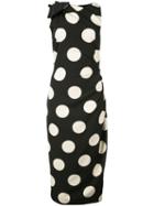 Christian Siriano Polka Dot Print Dress - Black