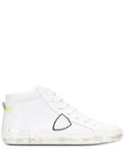 Philippe Model Vintage Effect Hi-top Sneakers - White