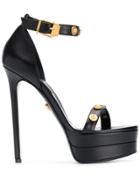 Versace Medusa Stud Icon Platform Sandals - Black