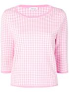 Philo-sofie Houndstooth Fine Knit Sweater - Pink