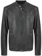 Drome Zipped Leather Jacket - Grey
