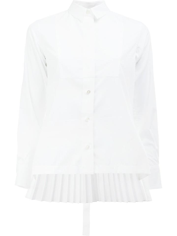 Sacai Pleated Button-down Shirt - White