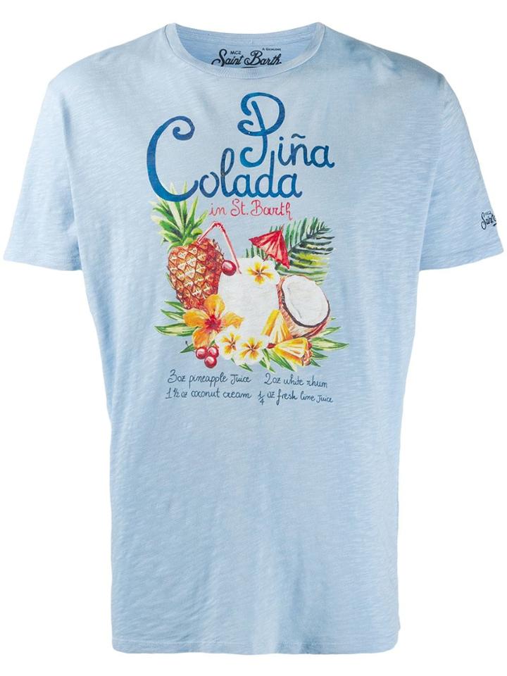 Mc2 Saint Barth Pina Colada Print T-shirt - Blue