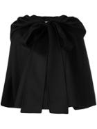 Valentino Gathered Cap Sleeve Cape - Black