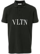 Valentino Vltn Print Polo Shirt - Black
