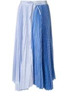 Jejia Pleated Striped Skirt - White