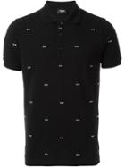 Fendi Bag Bugs Polo Shirt, Men's, Size: 46, Black, Cotton