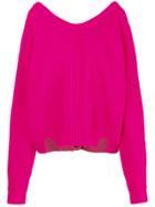 Erika Cavallini Rear Buttoned Sweater - Pink & Purple