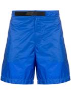 Prada Logo Strap Swim Shorts - Blue