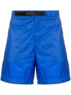 Prada Logo Strap Swim Shorts - Blue