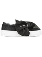 Joshua Sanders Bow Denim Slip-on Sneakers - Black