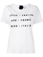 Zoe Karssen Printed Front T-shirt, Women's, Size: Small, White, Cotton