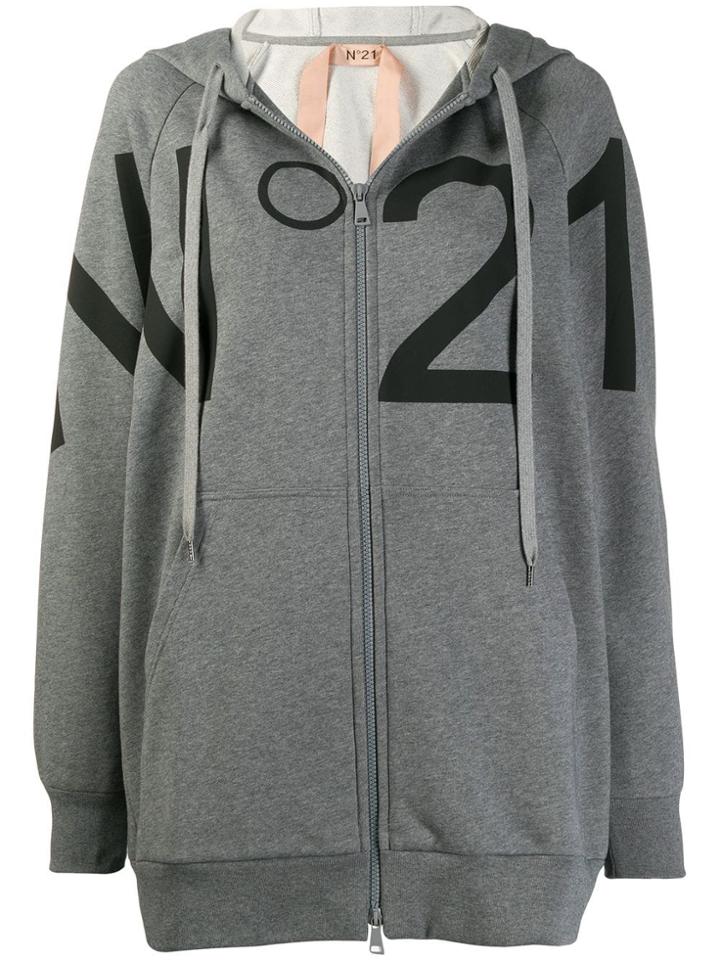 Nº21 Oversized Brand Hoodie - Grey