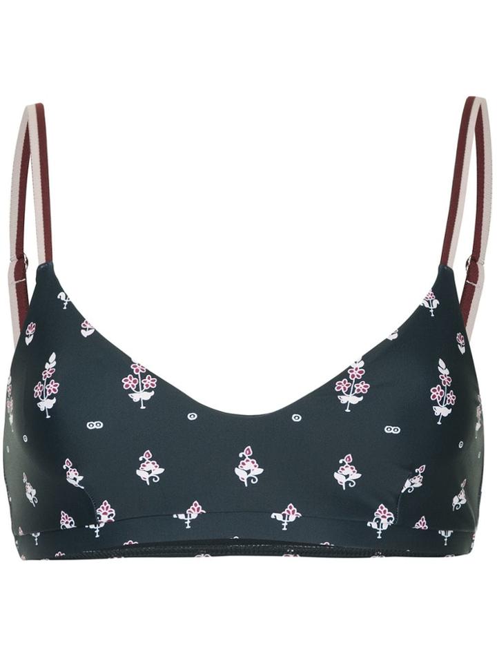The Upside Patterned Cropped Top - Blue