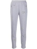Area Embellished Cropped Track Trousers - Grey
