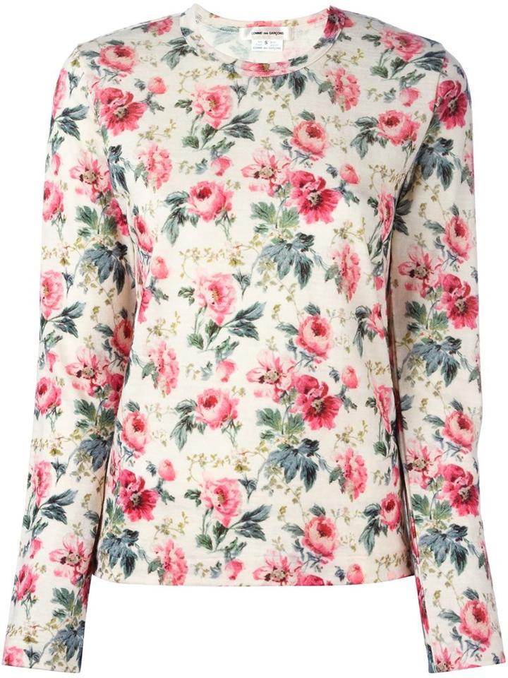Comme Des Garçons Floral Print Longsleeved Sweatshirt, Women's, Size: Small, Wool