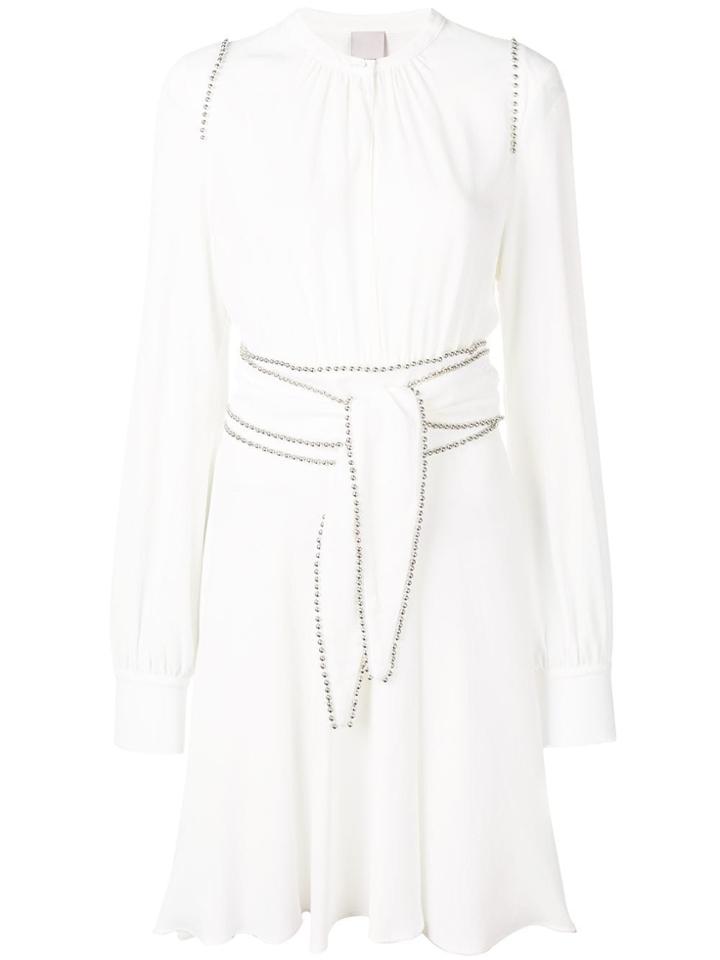 Pinko Sphere Embellished Short Dress - White