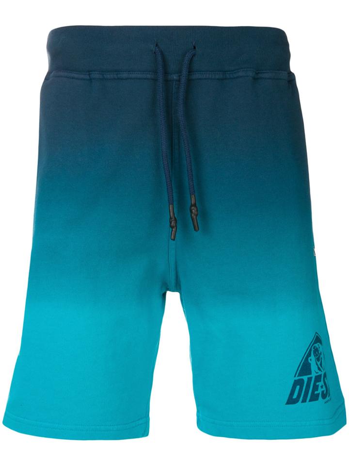 Diesel Logo Track Shorts - Blue