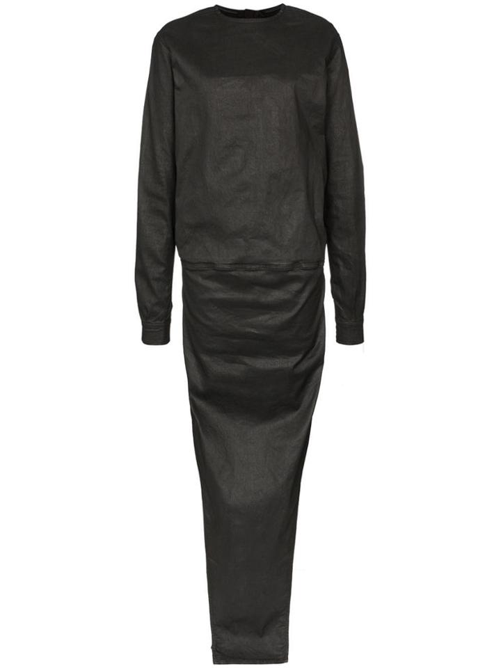 Rick Owens Double Layer Cotton Maxi Dress - Black