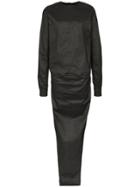 Rick Owens Double Layer Cotton Maxi Dress - Black