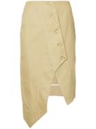 Bassike Asymmetric Button Skirt - Brown