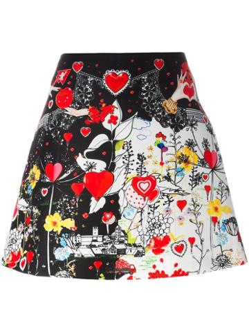 Piccione. Piccione Floral Print A-line Skirt, Women's, Size: 40, Viscose/polyester/spandex/elastane