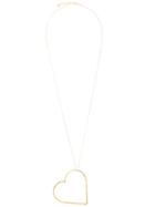 Seeme Big Heart Necklace, Women's, Metallic, Gold Plated Sterling Silver