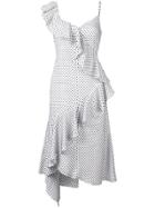 Teija Polka Dot Asymmetric Dress - White