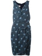 Armani Collezioni Printed Wrap Dress, Women's, Size: 44, Blue, Polyester/polyacrylic/spandex/elastane