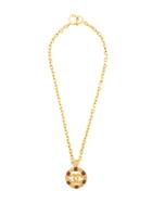 Chanel Pre-owned Chain Medallion Pendant Necklace - Gold