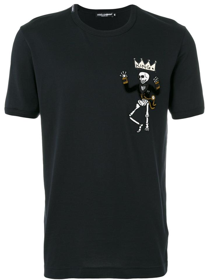 Dolce & Gabbana Skeleton Patch T-shirt - Blue
