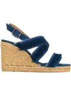 Castañer Begga Sandals, Women's, Size: 39, Blue, Rubber/cotton/leather