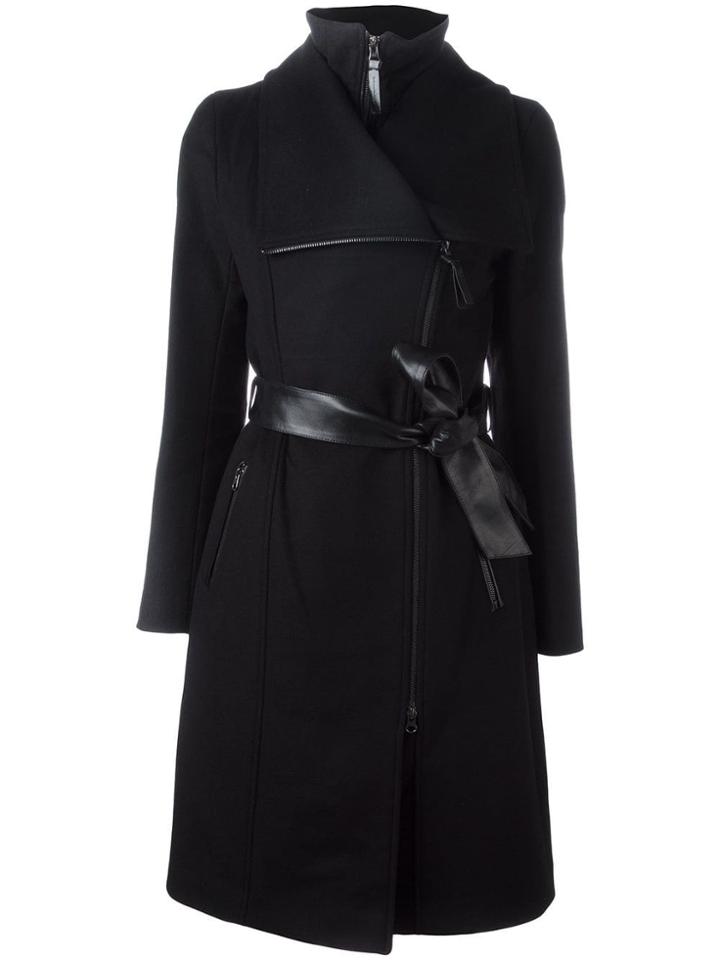 Mackage Dislocated Fastening Belted Coat - Black
