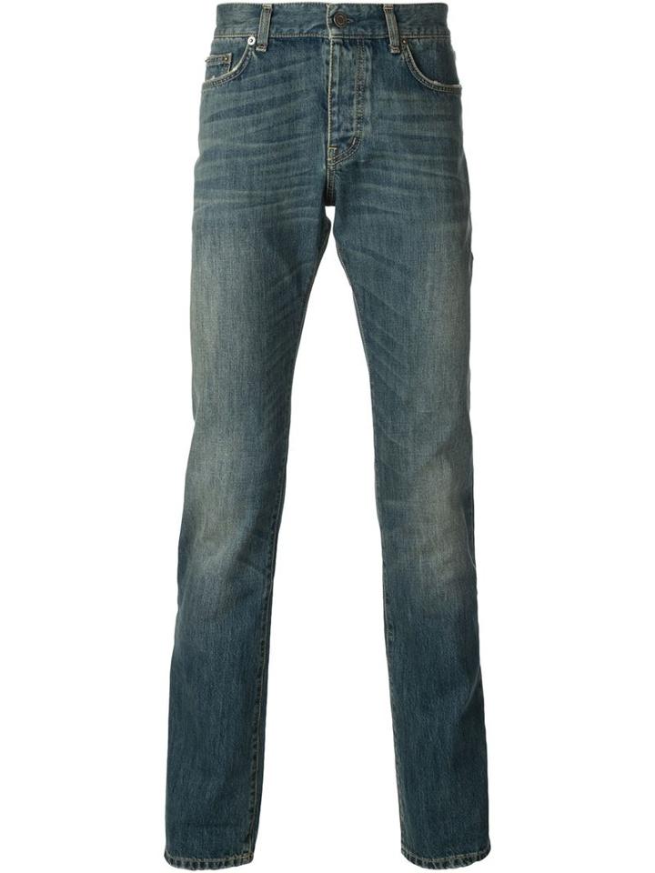 Saint Laurent Stonewash Jeans, Men's, Size: 31, Blue, Cotton