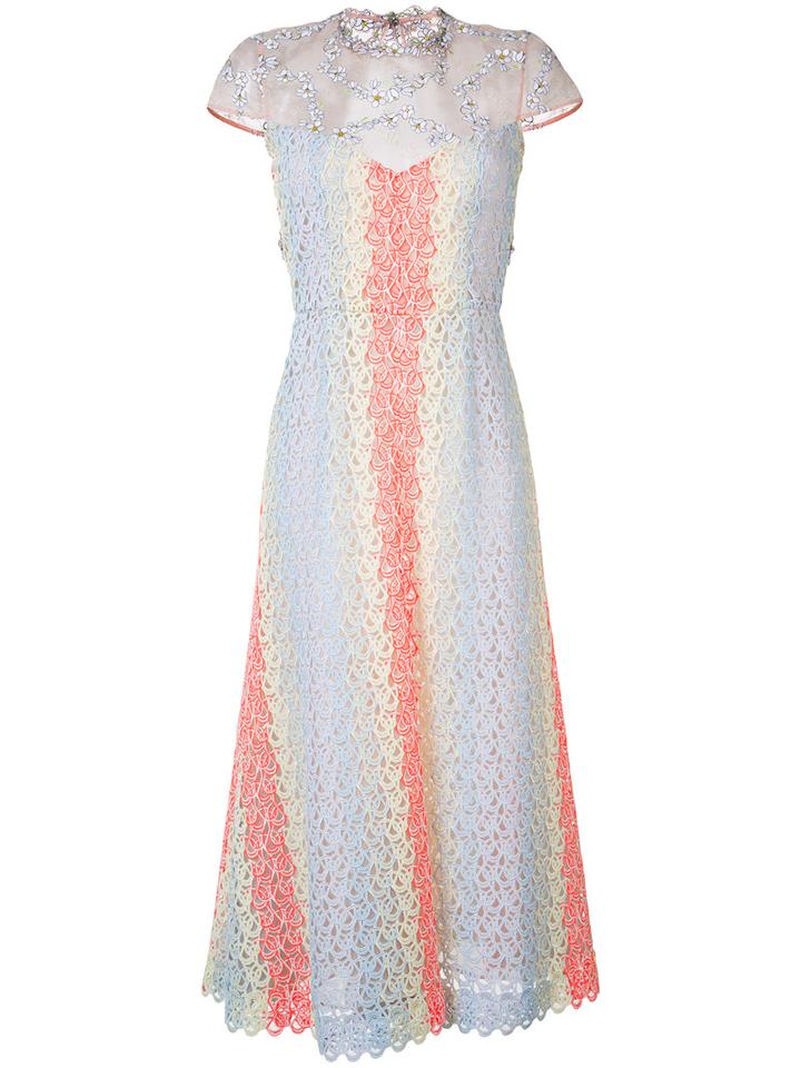Gabriela Hearst Embellished Sheer Flared Dress, Women's, Size: 40, Blue, Polyester