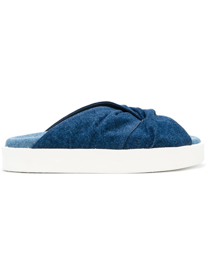 Msgm Cross Strap Mule Sneakers - Blue