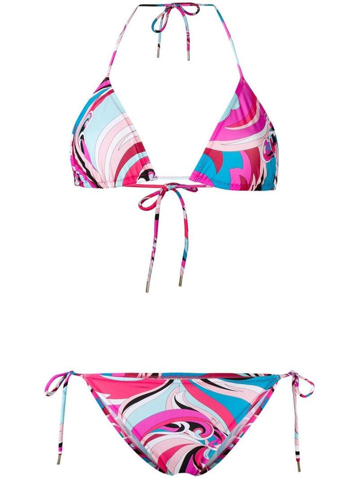 Emilio Pucci Printed Triangle Bikini - Pink